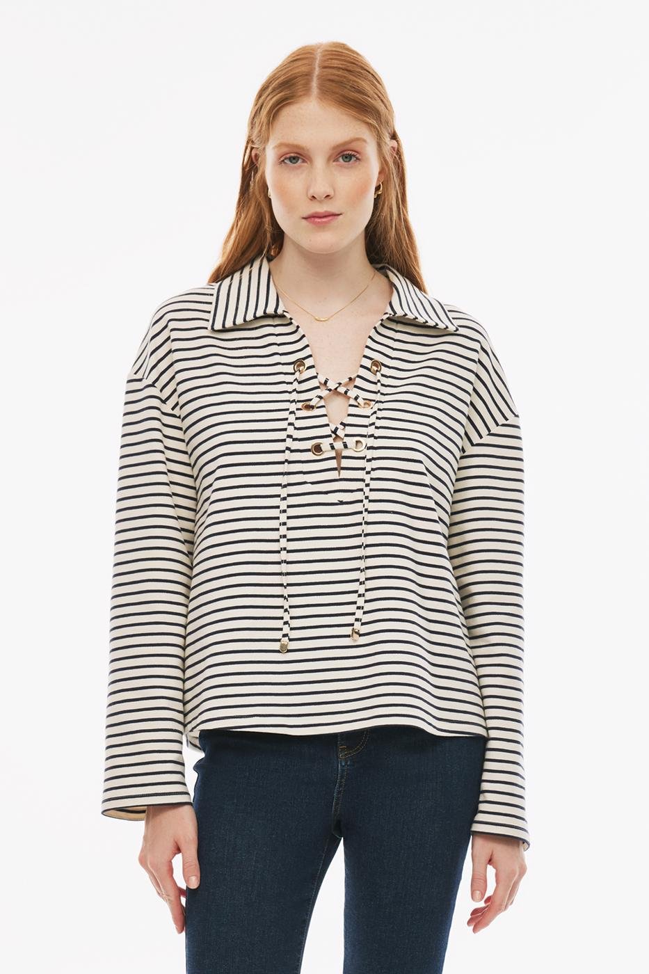 Carmans Bluzë Offwhite Kaltër E Errët 0239