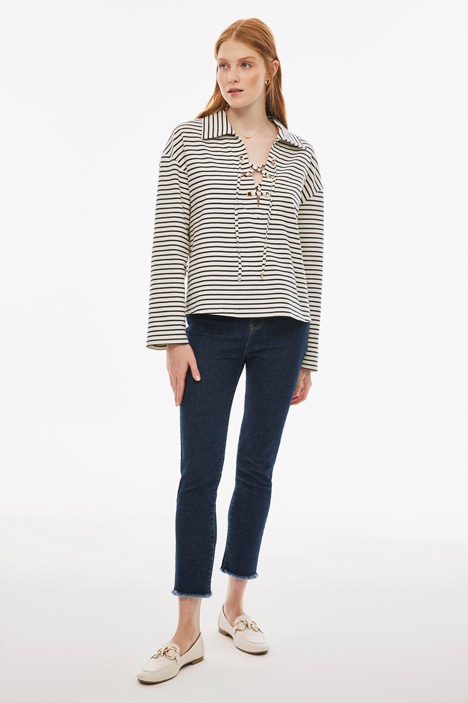 Carmans Bluzë Offwhite Kaltër E Errët 0239