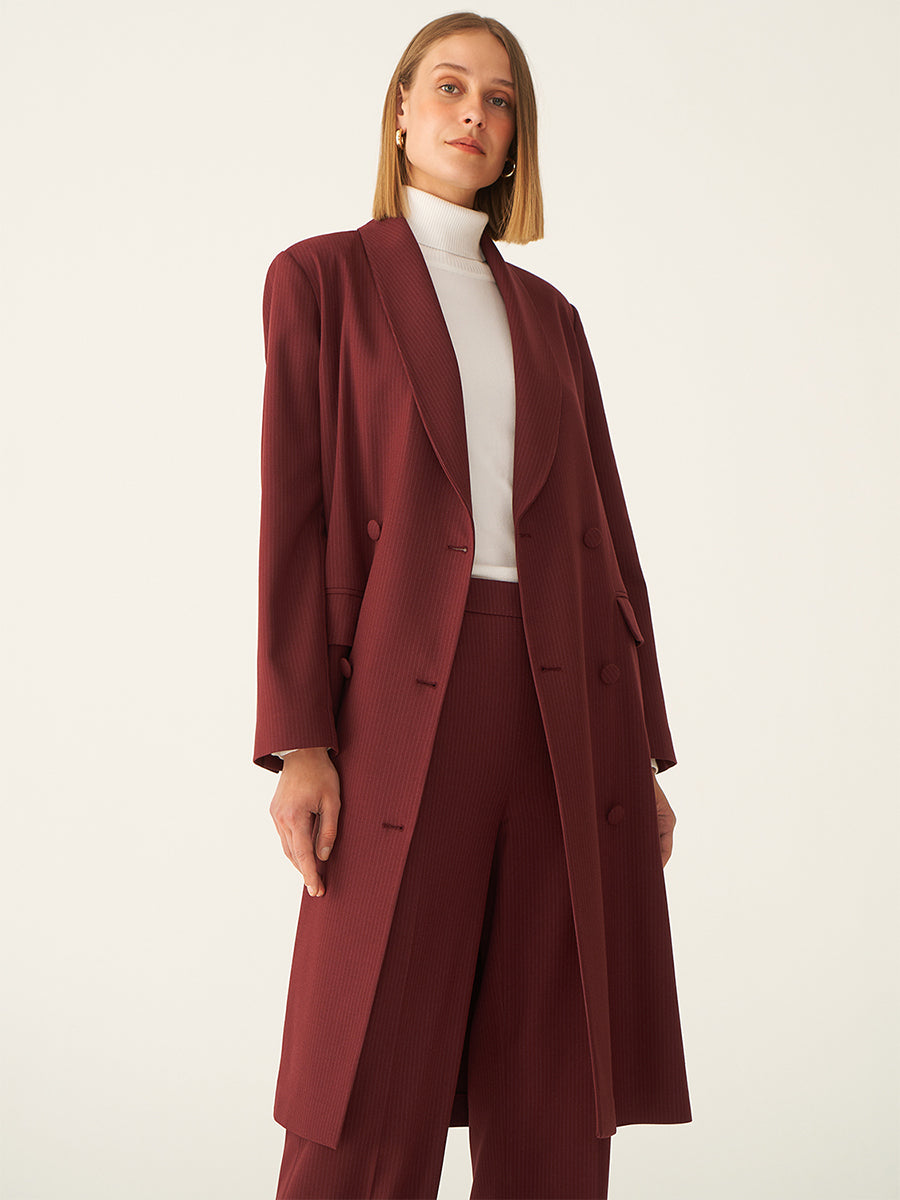 DelvIn Fustan Mantil Burgundy 2928