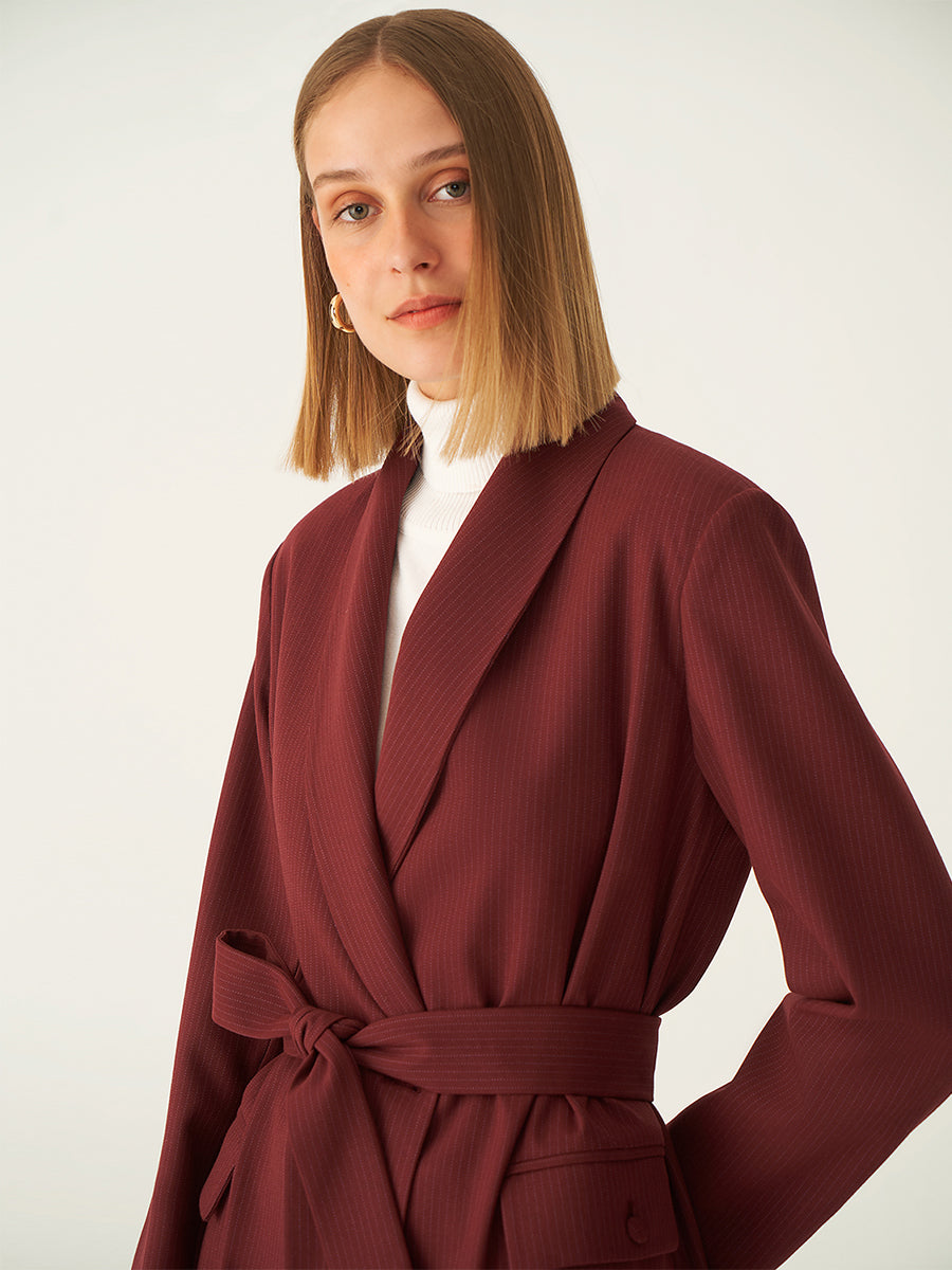 DelvIn Fustan Mantil Burgundy 2928