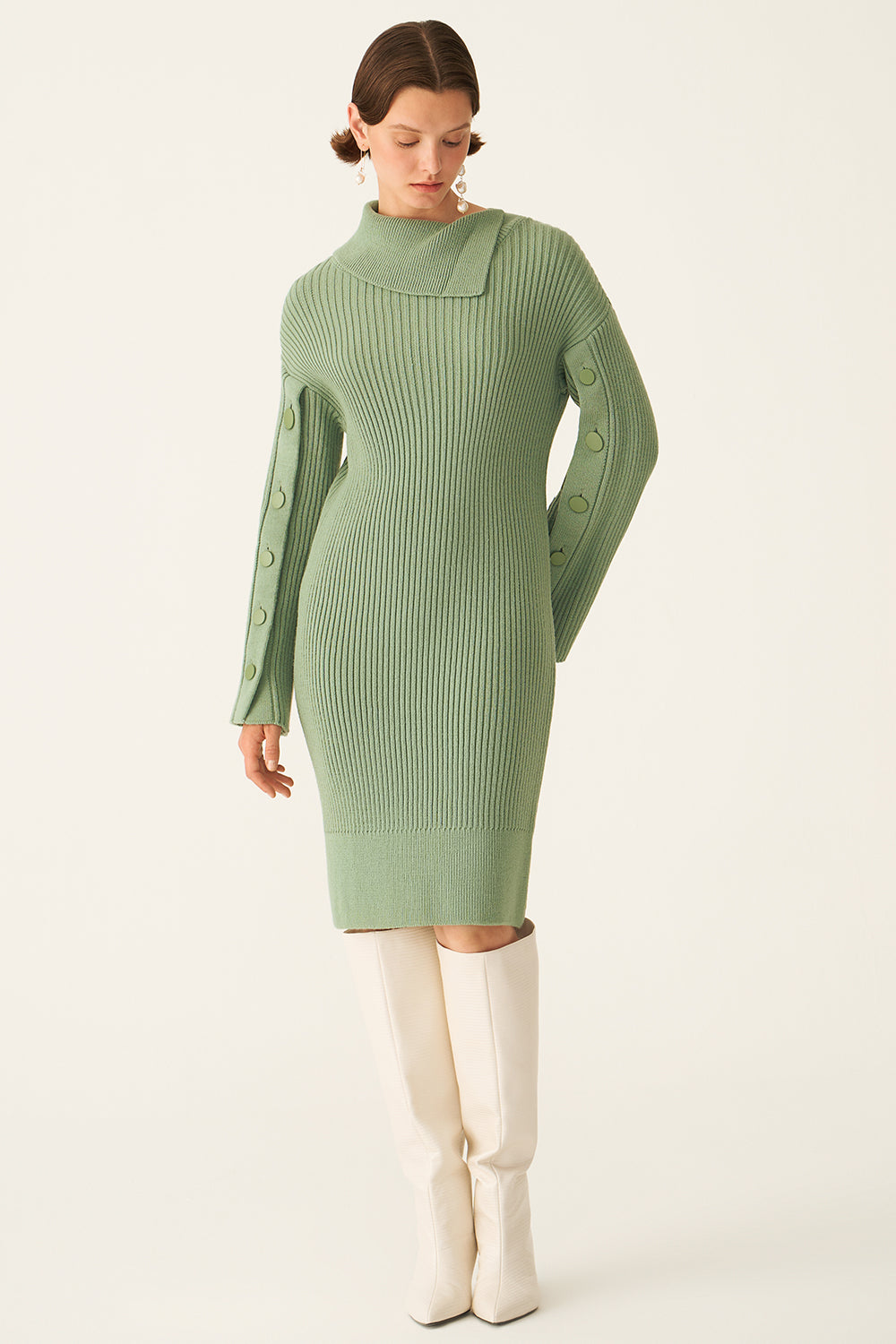 Мајра џемпер фустан Зелена Реседа зелена 0114